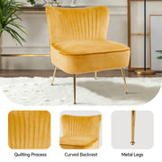 Hawsaiy Modern Velvet Accent Chair with Metal Legs