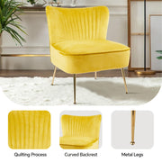 Hawsaiy Modern Velvet Accent Chair with Metal Legs
