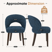 Hawsaiy Upholstered Dining Chairs Set of 2/4/6, Mid Century Modern Dining Chairs with Solid Wood Legs, Curved Back Kitchen Chairs, Farmhouse Side Chairs for Dining Room