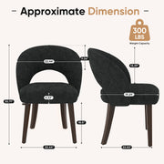 Hawsaiy Upholstered Dining Chairs Set of 2/4/6, Mid Century Modern Dining Chairs with Solid Wood Legs, Curved Back Kitchen Chairs, Farmhouse Side Chairs for Dining Room