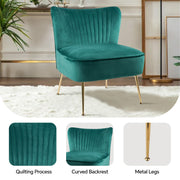 Hawsaiy Modern Velvet Accent Chair with Metal Legs