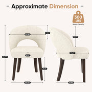 Hawsaiy Upholstered Dining Chairs Set of 2/4/6, Mid Century Modern Dining Chairs with Solid Wood Legs, Curved Back Kitchen Chairs, Farmhouse Side Chairs for Dining Room