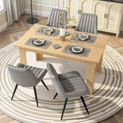 Hawsaiy Extendable Dining Table Set for 6, Upholstered Dining Chairs, Farmhouse Kitchen Dining Room Set, Hidden Leaf Dining Table Seats 6-8