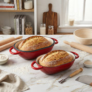 Hawsaiy 2 QT Oval Dutch Oven for Bread Baking, Enameled Cast Iron Bread Pot with Lid & Heat-Resistant Oven Mitts