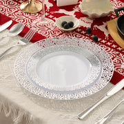 Hawsaiy 350PCS Gold Embossed Disposable Dinnerware Set, Plastic Plates & Cups with Napkins & Cutlery, BPA Free, Reusable Party Tableware for Wedding, Birthday, Holiday