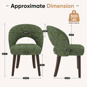 Hawsaiy Upholstered Dining Chairs Set of 2/4/6, Mid Century Modern Dining Chairs with Solid Wood Legs, Curved Back Kitchen Chairs, Farmhouse Side Chairs for Dining Room
