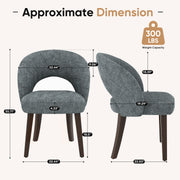 Hawsaiy Upholstered Dining Chairs Set of 2/4/6, Mid Century Modern Dining Chairs with Solid Wood Legs, Curved Back Kitchen Chairs, Farmhouse Side Chairs for Dining Room