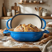 Hawsaiy 2 QT Oval Dutch Oven for Bread Baking, Enameled Cast Iron Bread Pot with Lid & Heat-Resistant Oven Mitts