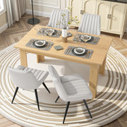 Hawsaiy Extendable Dining Table Set for 6, Upholstered Dining Chairs, Farmhouse Kitchen Dining Room Set, Hidden Leaf Dining Table Seats 6-8