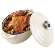 Hawsaiy Enameled Oval Dutch Oven Pot with Lid and Dual Handles, Cast Iron Dutch Oven for Cooking, Bread Baking, Non-stick Enamel Coated Cookware