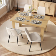 Hawsaiy Extendable Dining Table Set for 4, PU Leather Dining Chairs, Farmhouse Kitchen Dining Room Set, Hidden Leaf Dining Table Seats 6-8