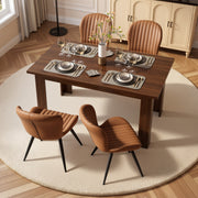 Hawsaiy Extendable Dining Table Set for 4, Shell Back Upholstered Dining Chairs, Farmhouse Kitchen Dining Room Set, Hidden Leaf Dining Table Seats 6-8
