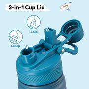 Hawsaiy 12oz Insulated Kids Water Bottle with Double Drinking Lids, Stainless Steel Water Bottle for School & Outdoor