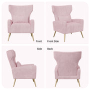 Nalupatio Velvet Fabric Upholstered Reading Comfy Mid Century Modern Armchair with Metal Legs and Spring Support, Accent Chair for Living Room,Beige