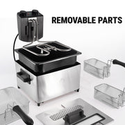 Hawsaiy 3/5L 1700W Electric Deep Fryer with Basket, Timer & Temperature Control, Stainless Steel, Dishwasher Safe, Lid with View Window & Odor Filter