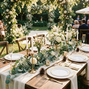 Hawsaiy 100/200PCS Disposable Plastic Plates Set, White Plates with Gold Rim, 7 Inch & 10 Inch Party Dinner Plates, BPA Free, Food Grade, Heavy Duty, Reusable