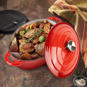 Hawsaiy Enameled Oval Dutch Oven Pot with Lid and Dual Handles, Cast Iron Dutch Oven for Cooking, Bread Baking, Non-stick Enamel Coated Cookware