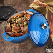 Hawsaiy Enameled Oval Dutch Oven Pot with Lid and Dual Handles, Cast Iron Dutch Oven for Cooking, Bread Baking, Non-stick Enamel Coated Cookware