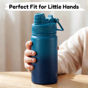 Hawsaiy 12oz Insulated Kids Water Bottle with Double Drinking Lids, Stainless Steel Water Bottle for School & Outdoor