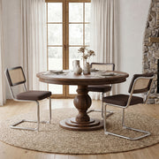 Hawsaiy Velvet Rattan Dining Chairs Set of 2/3/4/6/8, Upholstered Dining Room Chairs with Cane Back, Mid Century Modern Cantilever Kitchen Chairs, Chrome Frame Armless Side Chairs