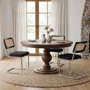Hawsaiy Velvet Rattan Dining Chairs Set of 2/3/4/6/8, Upholstered Dining Room Chairs with Cane Back, Mid Century Modern Cantilever Kitchen Chairs, Chrome Frame Armless Side Chairs