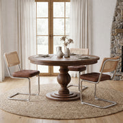 Hawsaiy Velvet Rattan Dining Chairs Set of 2/3/4/6/8, Upholstered Dining Room Chairs with Cane Back, Mid Century Modern Cantilever Kitchen Chairs, Chrome Frame Armless Side Chairs