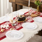 Hawsaiy 100/200PCS Disposable Plastic Plates Set, White Plates with Gold Rim, 7 Inch & 10 Inch Party Dinner Plates, BPA Free, Food Grade, Heavy Duty, Reusable