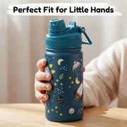 Hawsaiy 12oz Insulated Kids Water Bottle with Double Drinking Lids, Stainless Steel Water Bottle for School & Outdoor