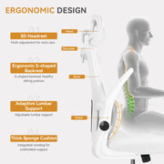 Hawsaiy Ergonomic Office Chair with Breathable Fabric, Adjustable Height, 3D Headrest, Adjustable Armrests, and Spring-Loaded Lumbar Support