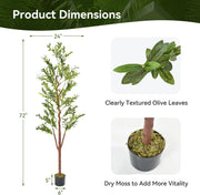 Nalupatio Artificial Olive Tree with Natural Wood Trunk, Realistic Leaves & Fruits for Modern Home Office Living Room Decor