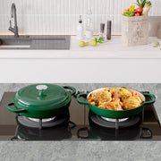 Hawsaiy 3 Quart Enameled Shallow Cast Iron Dutch Oven with Lid, Dual Handles Dutch Pots for Cooking, Stewing, Heavy-Duty & Nonstick, Oven Safe up to 500° F, Works on All Stovetops