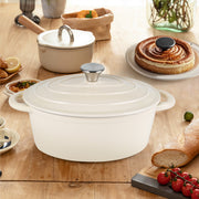 Hawsaiy Enameled Oval Dutch Oven Pot with Lid and Dual Handles, Cast Iron Dutch Oven for Cooking, Bread Baking, Non-stick Enamel Coated Cookware