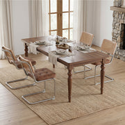 Hawsaiy Velvet Rattan Dining Chairs Set of 2/3/4/6/8, Upholstered Dining Room Chairs with Cane Back, Mid Century Modern Cantilever Kitchen Chairs, Chrome Frame Armless Side Chairs