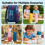 Hawsaiy 12oz Insulated Kids Water Bottle with Double Drinking Lids, Stainless Steel Water Bottle for School & Outdoor