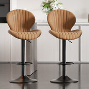 Nalupatio Bar Stools Set of 2 Modern Swivel Bar Chairs, Barstools Counter Height with High Backrest, Easy 3-5 Minute Assembly for Bar, Kitchen, Dining Room Beige