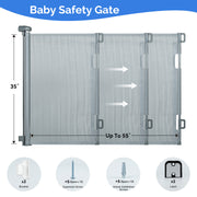 Hawsaiy Retractable Baby Safety Gate for Baby and Pet Extends to 55