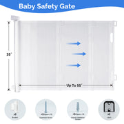 Hawsaiy Retractable Baby Safety Gate for Baby and Pet Extends to 55