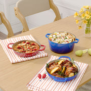 Hawsaiy 3 Quart Enameled Shallow Cast Iron Dutch Oven with Lid, Dual Handles Dutch Pots for Cooking, Stewing, Heavy-Duty & Nonstick, Oven Safe up to 500° F, Works on All Stovetops