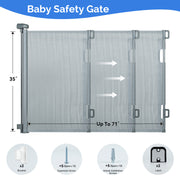 Hawsaiy Retractable Baby Safety Gate for Baby and Pet Extends to 55