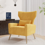 Hawsaiy Mid Century Modern Velvet Accent Chair Set of 1/2, High Back Armchair with Metal Legs, Upholstered Comfy Chair for Living Room and Bedroom