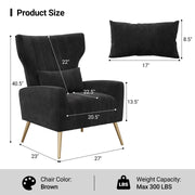 Nalupatio Velvet Fabric Upholstered Reading Comfy Mid Century Modern Armchair with Metal Legs and Spring Support, Accent Chair for Living Room,Beige