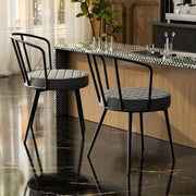 Hawsaiy Mid-Century Modern Upholstered Dining Chairs Set of 2,Armless Leather Chairs with Metal Legs for Kitchen, Bar, Café, Living Room