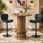 Hawsaiy Bar Table and Chairs Set for 2, 3-Piece Pub Table Set with 2 Adjustable Swivel Bar Stools, Counter Height Dining Table Set for Kitchen, Apartment, Home Bar, Small Space