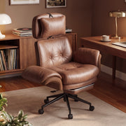 Hawsaiy Criss Cross Office Chair with Flip-Up Armrests and Headrest, 135° Reclining Executive Desk Chair with Side Pockets, Cross Legged Office Chair with Footrest & Wide Seat