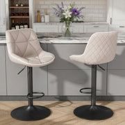 Hawsaiy Bar Stools Set of 2/4, Adjustable Swivel Counter Height Bar Stools with Back, Upholstered Modern Barstools with Diamond Stitching