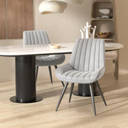 Hawsaiy Modern Upholstered Dining Chairs with Thick Cushions and Metal Legs Set of 2/4/6