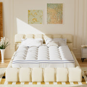 Hawsaiy Mattress Topper Extra Thick Mattress Pad Cover for Back Pain,Cooling Mattress Protector with 8-21 Inch Deep Pocket,Overfilled Down Alternative Filling