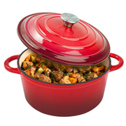 Hawsaiy Enameled Dutch Oven Pot with Lid, Cast Iron, Dual Handles for Bread Baking, Cooking, Non-Stick Enamel Coating