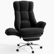 Hawsaiy Cross Legged Office Chair with Flip Armrests，Big and Tall Executive Office Chair, 135° Reclining Criss Cross Chair with Footrest & Lumbar Pillow