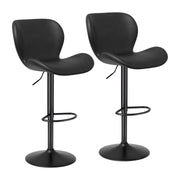Nalupatio Swivel Bar Stools Set of 2,PU Leather Upholstered Barstools with Back & Footrest, Seat Adjustable Height 22.2-31IN Counter Height Bar Chairs for Bar Kitchen Island,Whiskey Brown